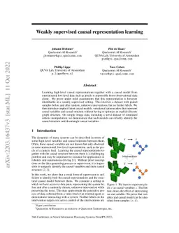 Weakly supervised causal representation learning