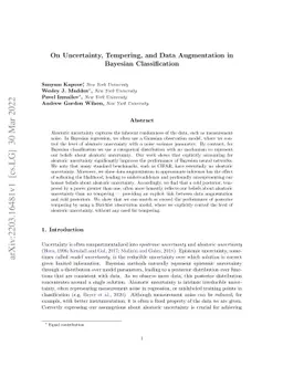 On Uncertainty, Tempering, and Data Augmentation in Bayesian
  Classification