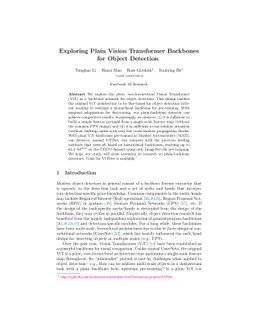 Exploring Plain Vision Transformer Backbones for Object Detection