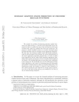 Spatially Adaptive Online Prediction of Piecewise Regular Functions