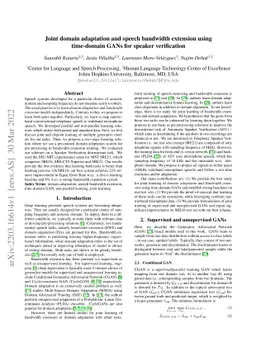 Joint domain adaptation and speech bandwidth extension using time-domain
  GANs for speaker verification