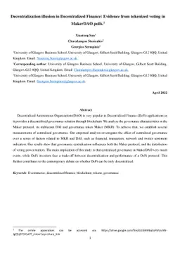 Decentralization illusion in Decentralized Finance: Evidence from
  tokenized voting in MakerDAO polls