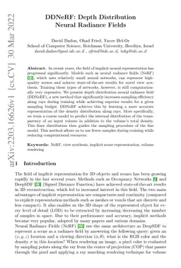 DDNeRF: Depth Distribution Neural Radiance Fields