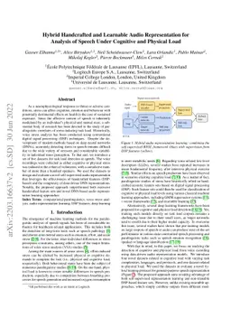 Hybrid Handcrafted and Learnable Audio Representation for Analysis of
  Speech Under Cognitive and Physical Load
