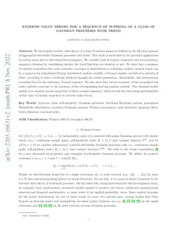 Extreme value theory for a sequence of suprema of a class of Gaussian
  processes with trend