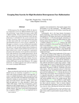 Escaping Data Scarcity for High-Resolution Heterogeneous Face
  Hallucination