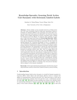 Knowledge-Spreader: Learning Facial Action Unit Dynamics with Extremely
  Limited Labels