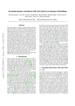 Streaming Speaker-Attributed ASR with Token-Level Speaker Embeddings