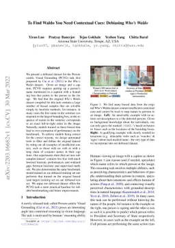 To Find Waldo You Need Contextual Cues: Debiasing Who's Waldo