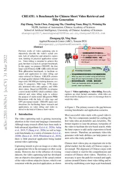 CREATE: A Benchmark for Chinese Short Video Retrieval and Title
  Generation