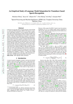 An Empirical Study of Language Model Integration for Transducer based
  Speech Recognition