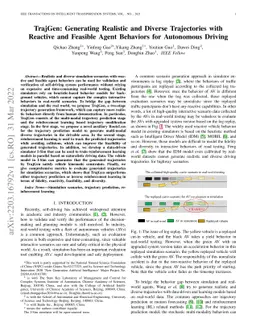 TrajGen: Generating Realistic and Diverse Trajectories with Reactive and
  Feasible Agent Behaviors for Autonomous Driving