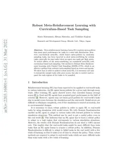 Robust Meta-Reinforcement Learning with Curriculum-Based Task Sampling