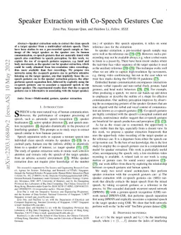 Speaker Extraction with Co-Speech Gestures Cue