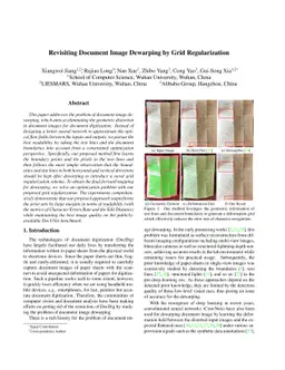 Revisiting Document Image Dewarping by Grid Regularization