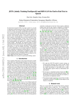 JETS: Jointly Training FastSpeech2 and HiFi-GAN for End to End Text to
  Speech