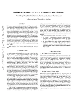 Investigating Modality Bias in Audio Visual Video Parsing