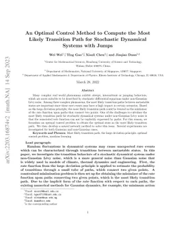 An Optimal Control Method to Compute the Most Likely Transition Path for
  Stochastic Dynamical Systems with Jumps