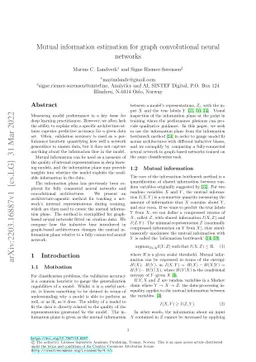 Mutual information estimation for graph convolutional neural networks