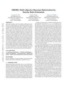 MBORE: Multi-objective Bayesian Optimisation by Density-Ratio Estimation