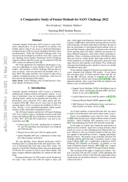 A Comparative Study of Fusion Methods for SASV Challenge 2022