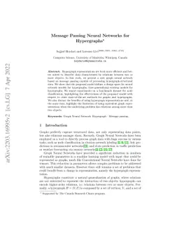 Message Passing Neural Networks for Hypergraphs