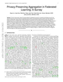 Privacy-Preserving Aggregation in Federated Learning: A Survey
