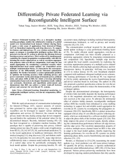 Differentially Private Federated Learning via Reconfigurable Intelligent
  Surface
