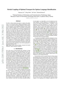 Partial Coupling of Optimal Transport for Spoken Language Identification