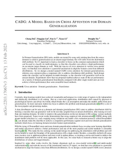 CADG: A Model Based on Cross Attention for Domain Generalization