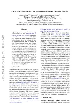 $k$NN-NER: Named Entity Recognition with Nearest Neighbor Search