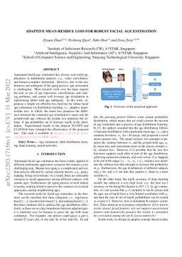 Adaptive Mean-Residue Loss for Robust Facial Age Estimation