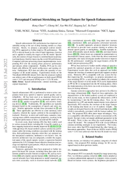Perceptual Contrast Stretching on Target Feature for Speech Enhancement