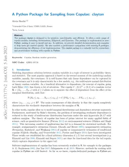 A Python Package for Sampling from Copulae: clayton