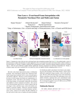 Time Lens++: Event-based Frame Interpolation with Parametric Non-linear
  Flow and Multi-scale Fusion