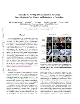 Templates for 3D Object Pose Estimation Revisited: Generalization to New
  Objects and Robustness to Occlusions