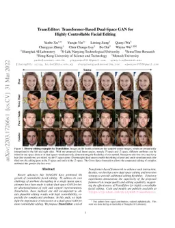TransEditor: Transformer-Based Dual-Space GAN for Highly Controllable
  Facial Editing