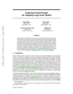 Exploring Visual Prompts for Adapting Large-Scale Models