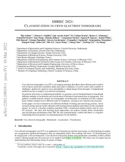 SHREC 2021: Classification in cryo-electron tomograms