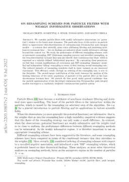 On resampling schemes for particle filters with weakly informative
  observations