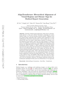 AlignTransformer: Hierarchical Alignment of Visual Regions and Disease
  Tags for Medical Report Generation