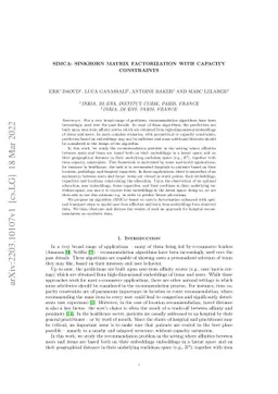 SiMCa: Sinkhorn Matrix Factorization with Capacity Constraints