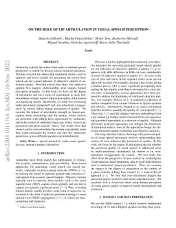 On the role of Lip Articulation in Visual Speech Perception