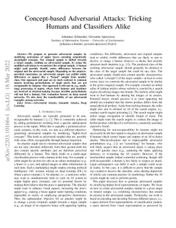 Concept-based Adversarial Attacks: Tricking Humans and Classifiers Alike