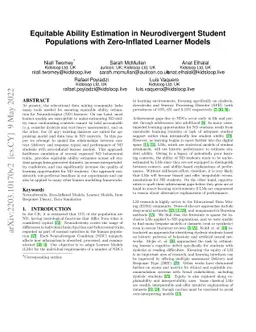 Equitable Ability Estimation in Neurodivergent Student Populations with
  Zero-Inflated Learner Models