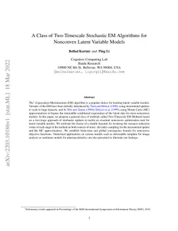 A Class of Two-Timescale Stochastic EM Algorithms for Nonconvex Latent
  Variable Models