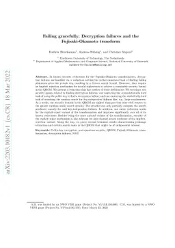 Failing gracefully: Decryption failures and the Fujisaki-Okamoto
  transform