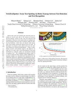SwinTextSpotter: Scene Text Spotting via Better Synergy between Text
  Detection and Text Recognition