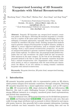 Unsupervised Learning of 3D Semantic Keypoints with Mutual
  Reconstruction