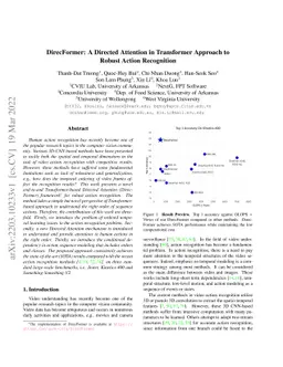 DirecFormer: A Directed Attention in Transformer Approach to Robust
  Action Recognition